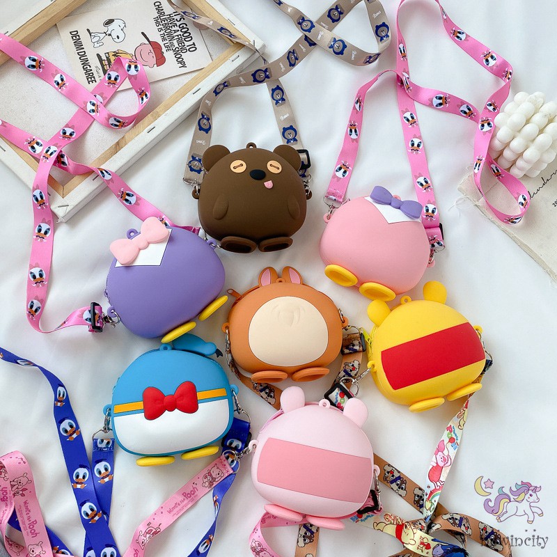 Túi đeo vai kiểu dáng hoạt hình thời trang Hàn Quốc dễ thương cho bé trai/ bé gái