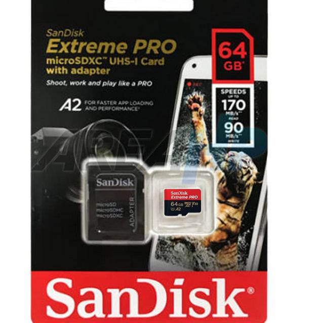 Thẻ Nhớ Sandisk 64 Gb Extreme Pro 95mb / S Micro Sdhc Uhs-1 + Sd