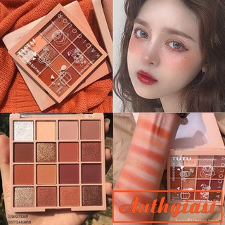 Bảng phấn mắt TuTu KAQI COLOR 16 ô màu trái đào siêu xinh chất mịn bền màu Tu Tu