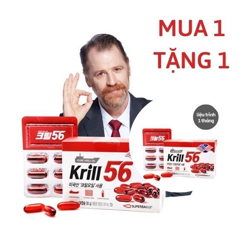 Dầu nhuyễn thể KRILL 56 cao cấp - Red Omega 3 công nghệ mới - liệu trình 1 tháng/ 1 hộp | BigBuy360 - bigbuy360.vn