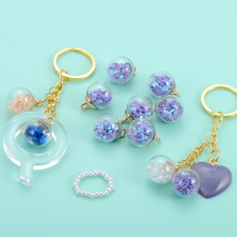 Bộ 18 quả cầu thủy tinh trong suốt 16mm dùng làm đồ trang sức thủ công