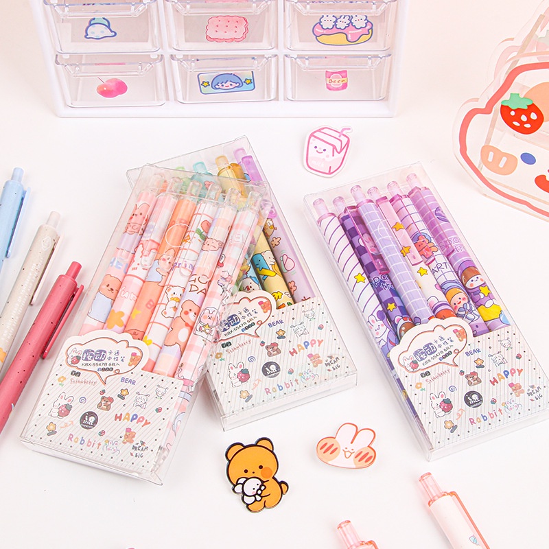 Bút Bi Mực Đen Ngòi 0.5mm Có Thể Thu Gọn Tiện Dụng Cho Nam Và Nữ