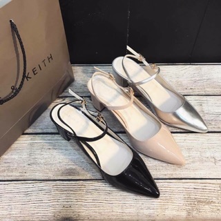Sandal C&K slingback gót trụ 5p