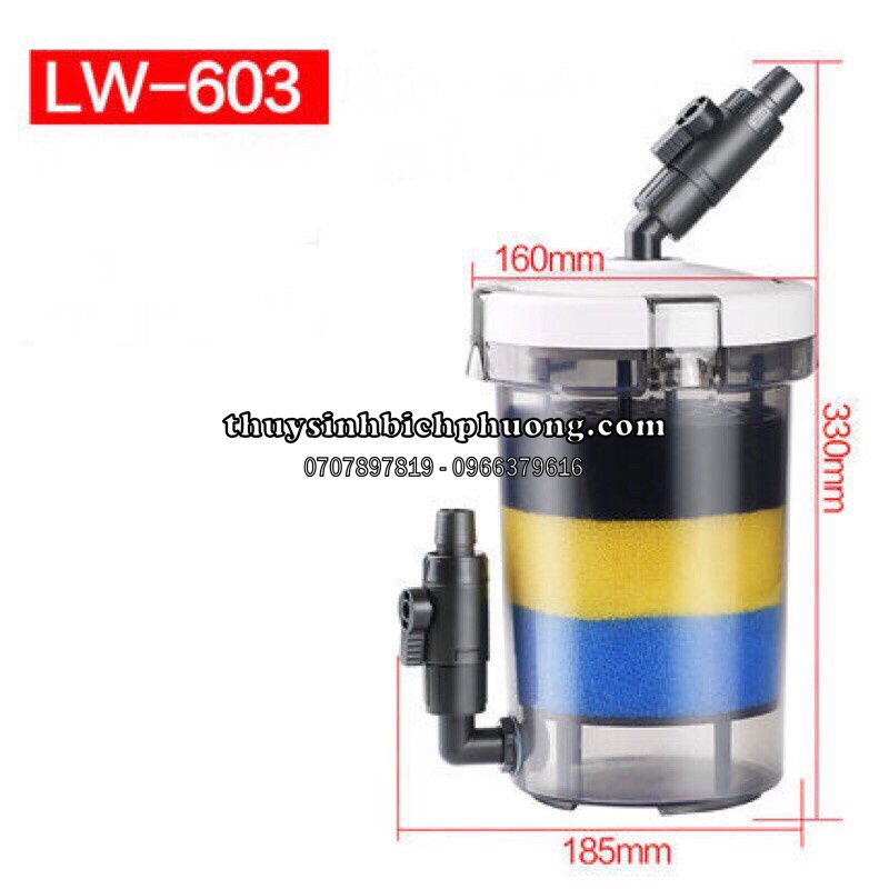 LỌC PHỤ SUNSUN 602 603 604 KHÔNG BƠM - KẾT NỐI LỌC CHÍNH CHUYÊN LỌC BỤI LI TI TRONG HỒ THUỶ SINH
