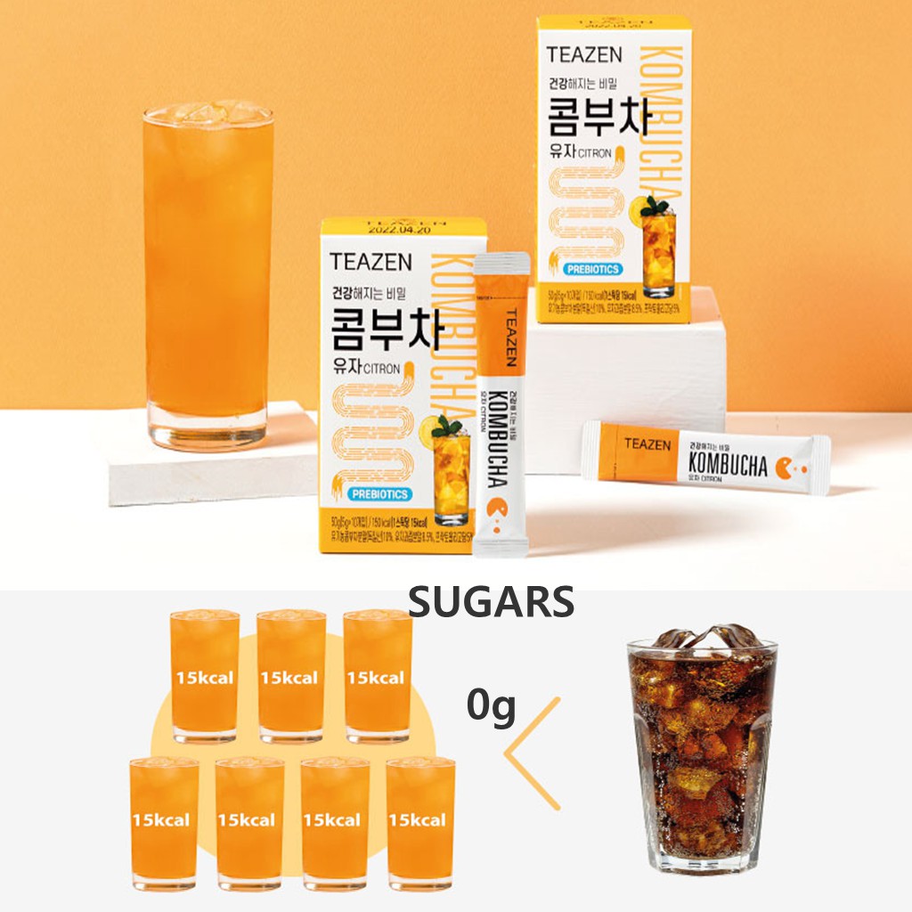 Trà lên men KOMBUCHA tốt cho sức khỏe hương chanh/berry/cam chanh 5g X 10T/30T | BigBuy360 - bigbuy360.vn