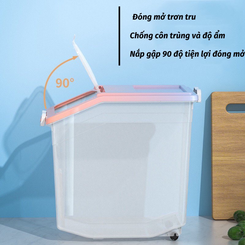 Thùng Đựng Gạo Có Nắp Chống Ẩm Chống Mối Mọt Cao Cấp Moda.H