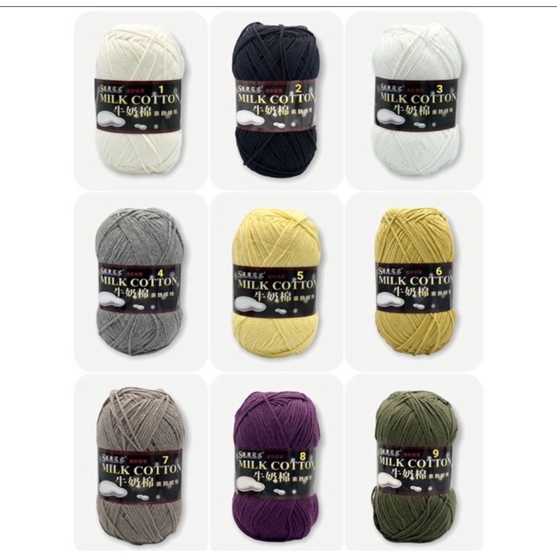 Len milk cotton125gr bảng màu 1