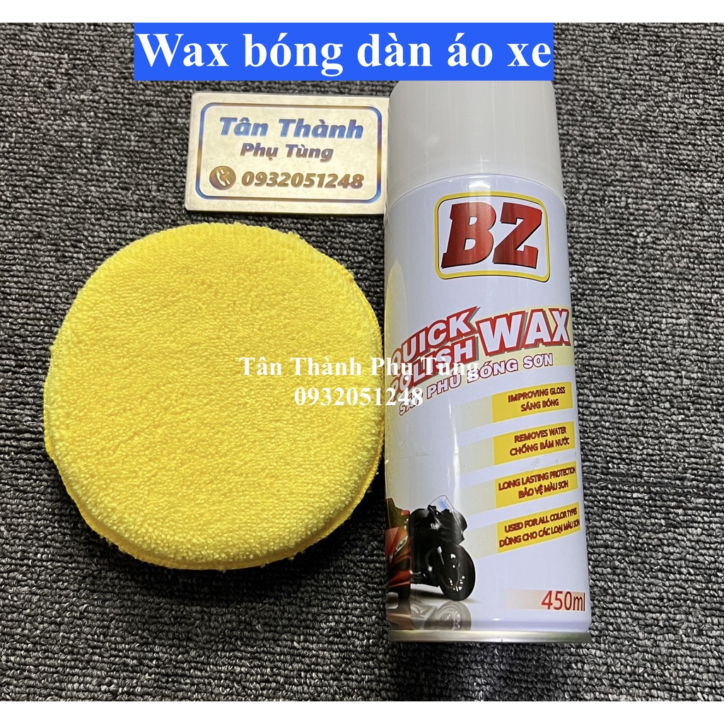Dưỡng bóng, Wax bóng dàn áo xe BZ kèm tặng khăn cao cấp