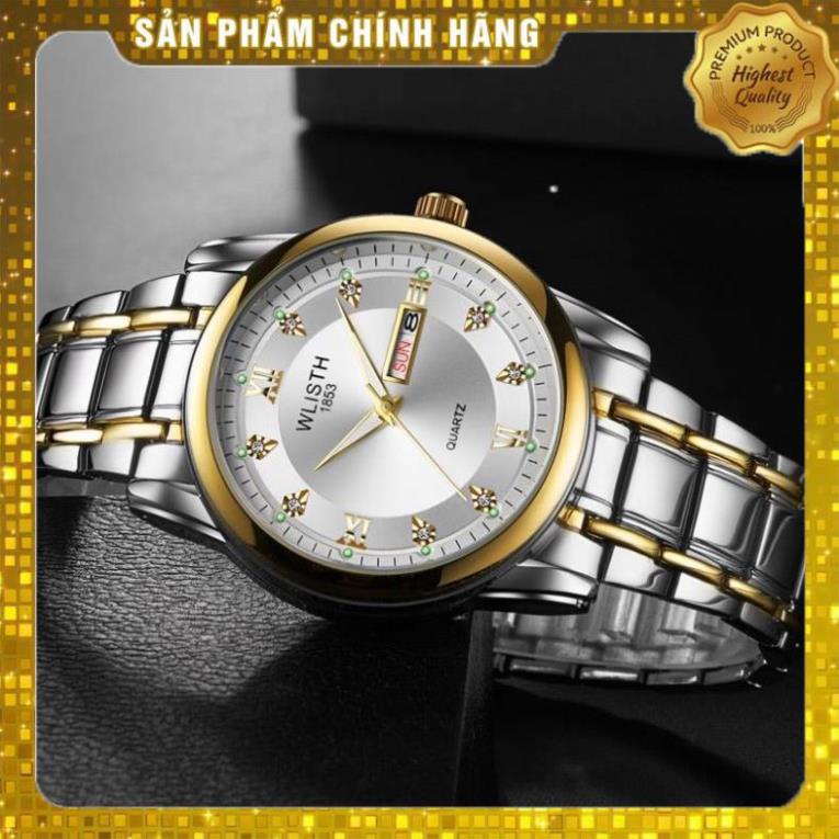 Đồng hồ nam cao cấp dây thép hiệu Wlisth,chống vô nước,chống xước,có dạ quang,bảo hành12 tháng,1 đổi 1