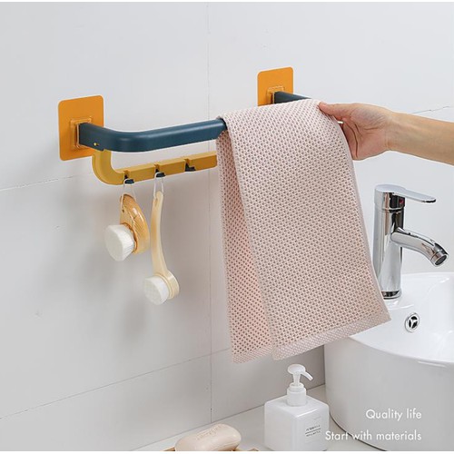 [Freeship 99k] Giá treo khăn mặt 2 lớp dán tường TOWEL RACK siêu tiện dụng