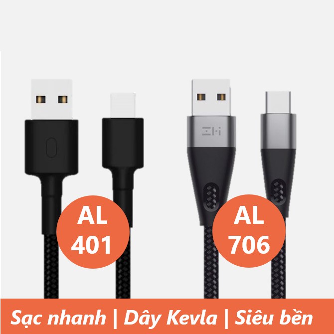 Cáp sạc Type C ZMI AL401 - Cáp sạc Type C siêu bền bọc Kevlar Xiaomi Zmi AL706