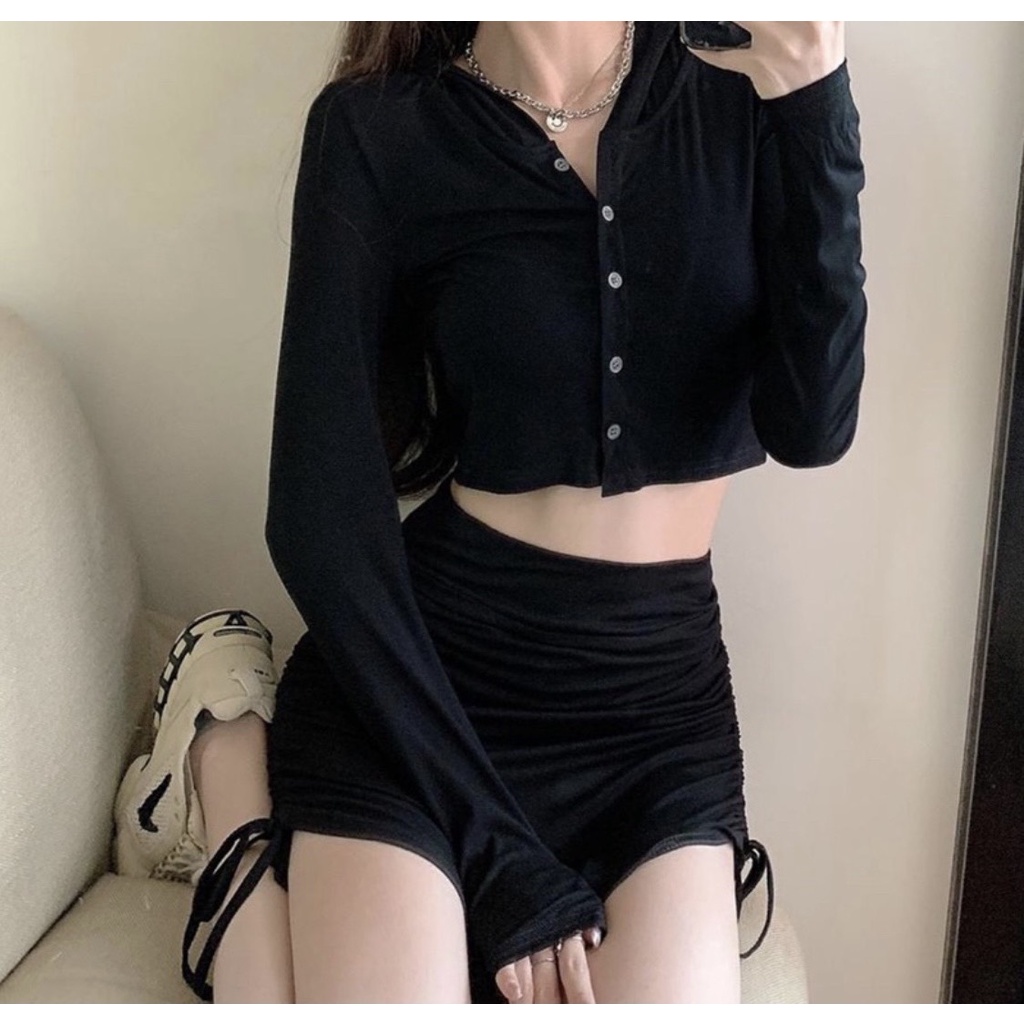 Chân váy rút dây 2 bên body ulzzang ngắn lưng cao CVrutday98