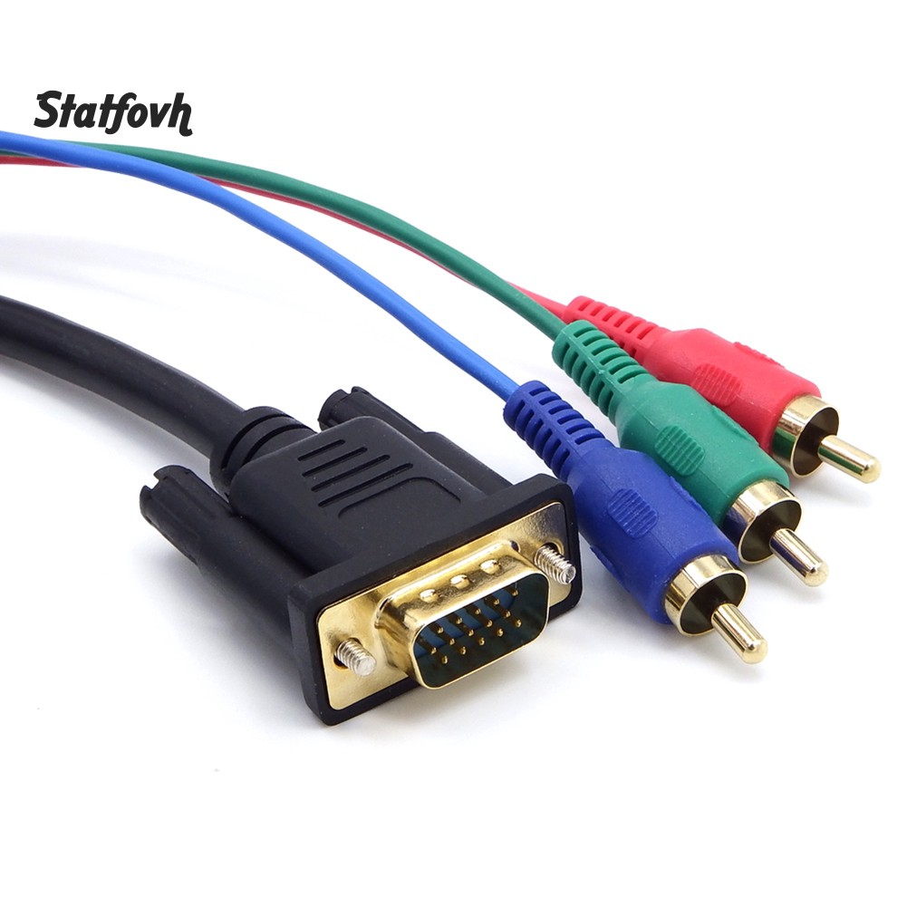 Cáp âm thanh AV chuyển đổi cổng VGA sang TV 3 RCA ST DOONJIEY 1.5m cho máy tính laptop