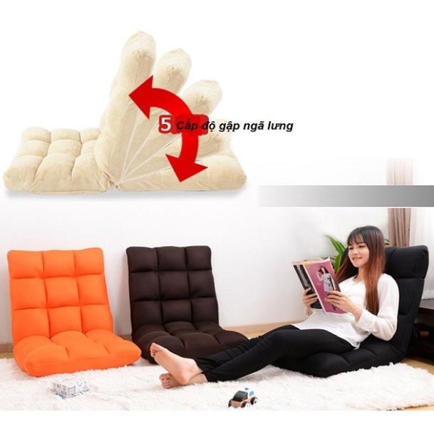 Ghế lười Tatami tựa lưng ngồi bệt nhật bản vỏ bọc nhung cao cấp với 5 nấc ngả thoải mái sử dụng với các tư thế ngồi nằm | BigBuy360 - bigbuy360.vn