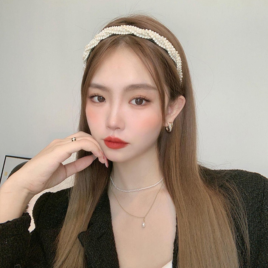 Băng đô cài tóc đính ngọc trai thời trang Hàn Quốc cho nữ