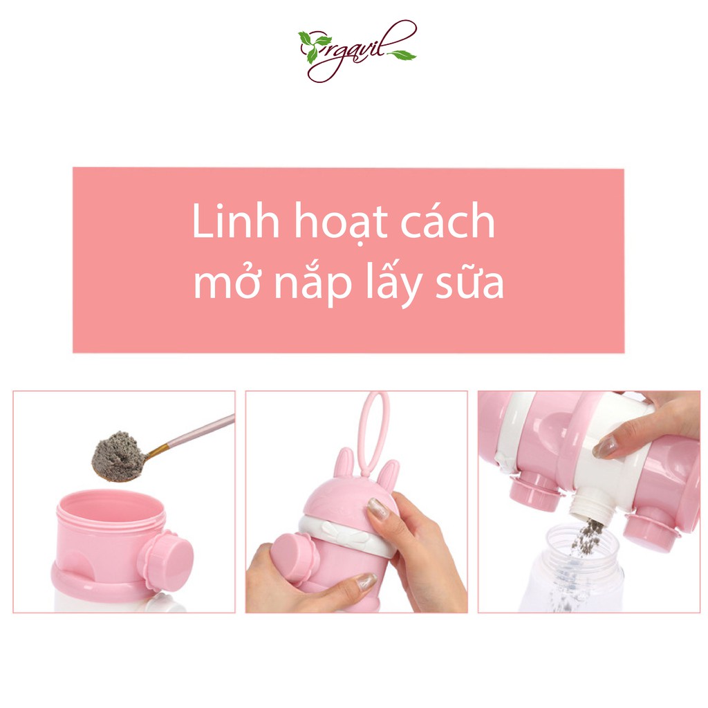 Hộp Chia Sữa Cho Bé 3 Ngăn Tiện Lợi - Hộp Chia Sữa Có Quai Cầm Tiện Lợi - Hộp Chia Sữa Cao Cấp - Orgavil