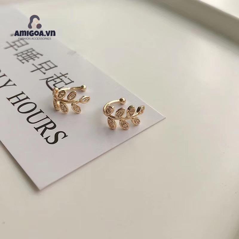 ✨✨Khuyên kẹp vành tai hình chiếc lá đơn giản phong cách Hàn Quốc