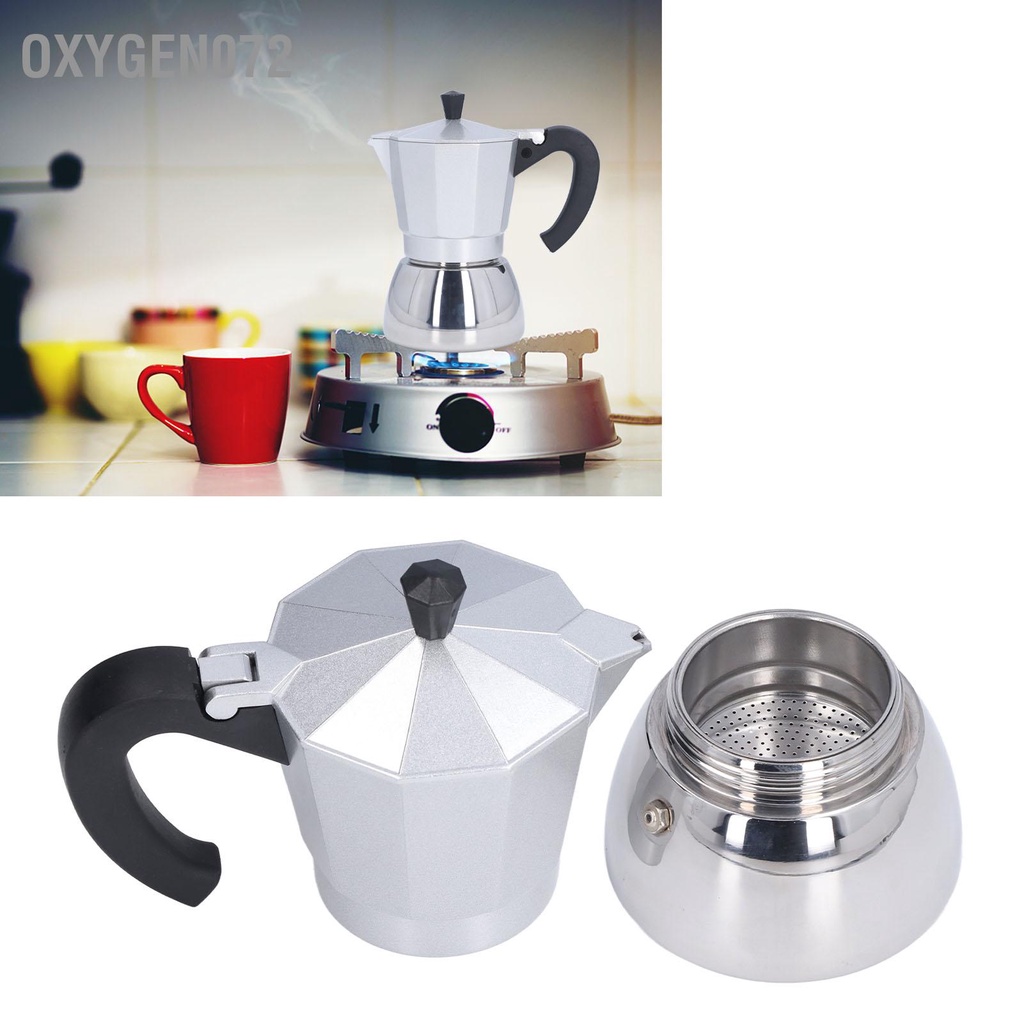 Oxygen072 Phin Pha Cà Phê Cỡ Lớn Moka Pot , Bình Pha Cafe Cao Cấp, Sang Trọng - Stovetop 6 cốc