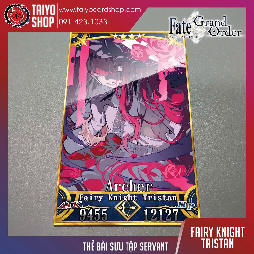 Thẻ bài custom card bánh xốp anime Fate/Grand Order FGO để sưu tầm tự chọn Fairy Knight Tristan