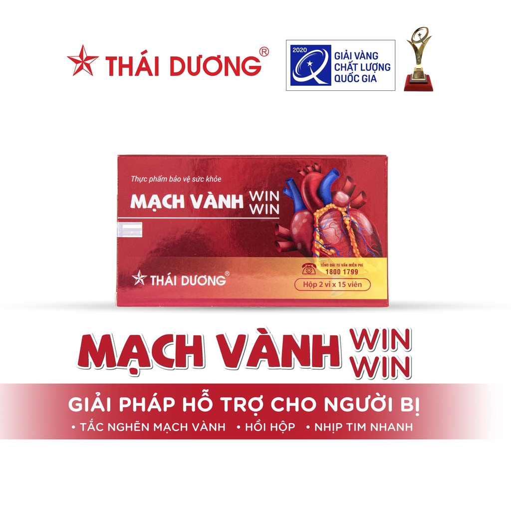 Viên uống hỗ trợ sức khỏe mạch vành Win Win - Sao Thái Dương hộp 30 viên