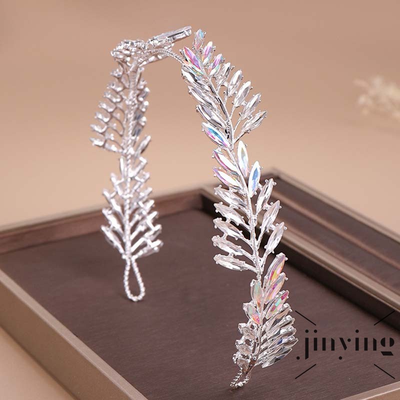 GETNOIVAS Cài tóc họa tiết lá đính đá sang trọng cho nữ