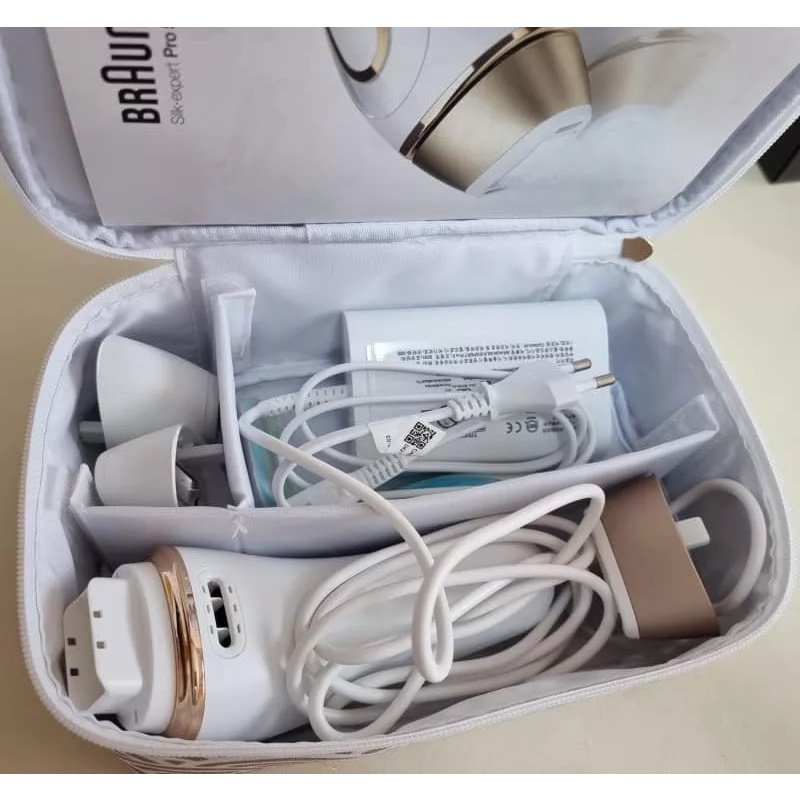 Máy triệt lông Braun PL5237 máy gồm 3 đầu thay thế, tự tẩy lông tại gia không đau rát, hàng Đức