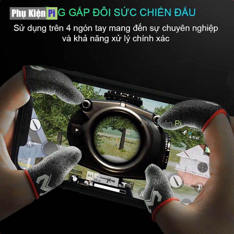 Găng tay chơi game MEMO dành cho điện thoại sợi carbon cảm ứng nhạy cho game PUBG FF Tốc Chiến Liên Quân mobile 4.9