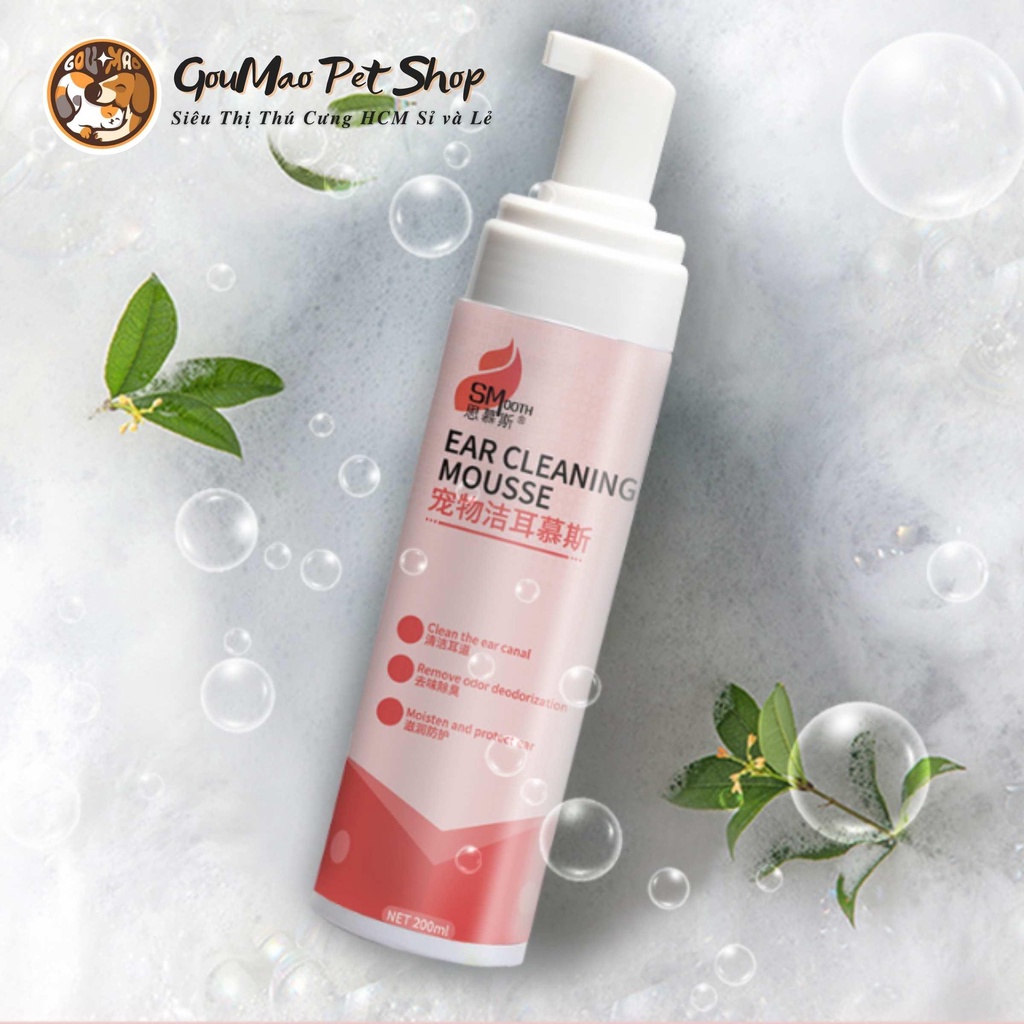 [Chính hãng] BỌT LÀM SẠCH TAI NGĂN NGỪA VIÊM TAI SMOOT 200ML - GOUMAO PET