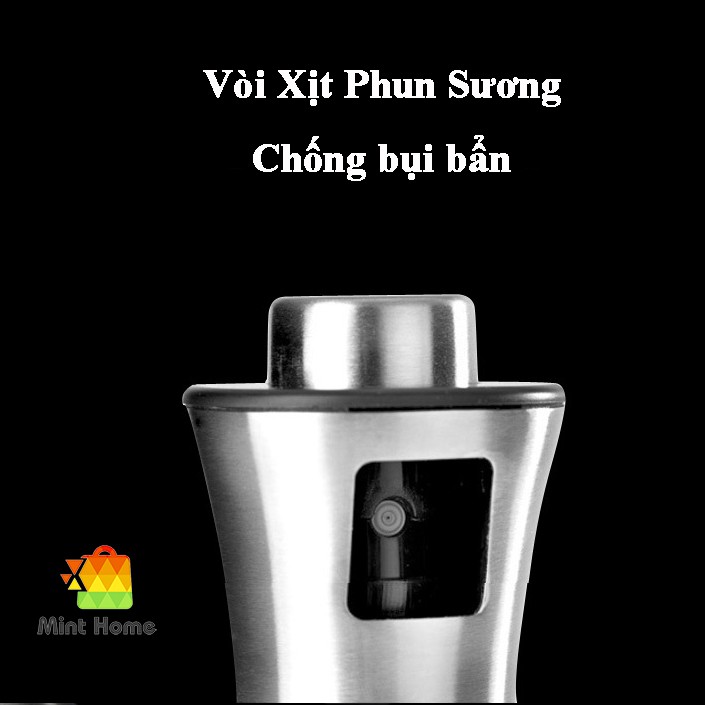 [Tặng Phễu &amp; Chổi] Bình xịt dầu ăn kiêng 200ml, chai xịt phun sương thủy tinh nắp inox phụ kiện nồi chiên không dầu NCKD