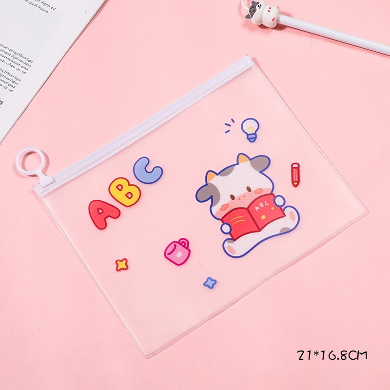 [Mã LIFEBOOK2 giảm 10% đơn 0Đ] Túi Đựng Bút Trong Suốt Hình Cute Dễ Thương (21*17cm) - Hộp Đựng Bút Khóa Zip Siêu Đẹp