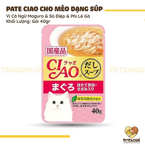 [CHÍNH HÃNG] PATE CIAO CHO MÈO DẠNG SÚP - GÓI 40G