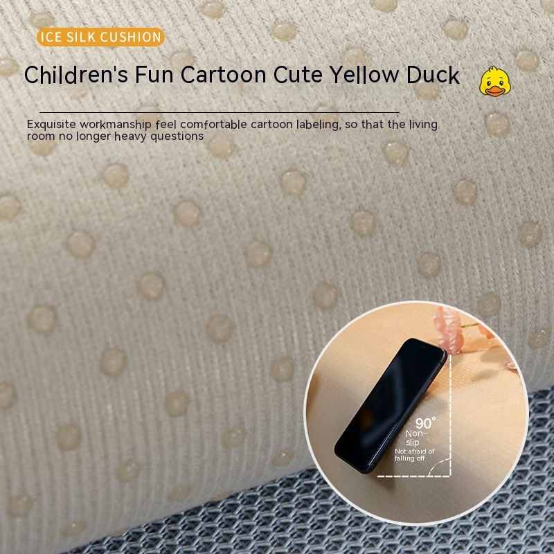 Vỏ Bọc Đệm Ghế Sofa Mùa Hè Bằng Lụa Lạnh Thoáng Khí Không Trượt Họa Tiết Hoạt Hình Đơn Giản Hiện Đại