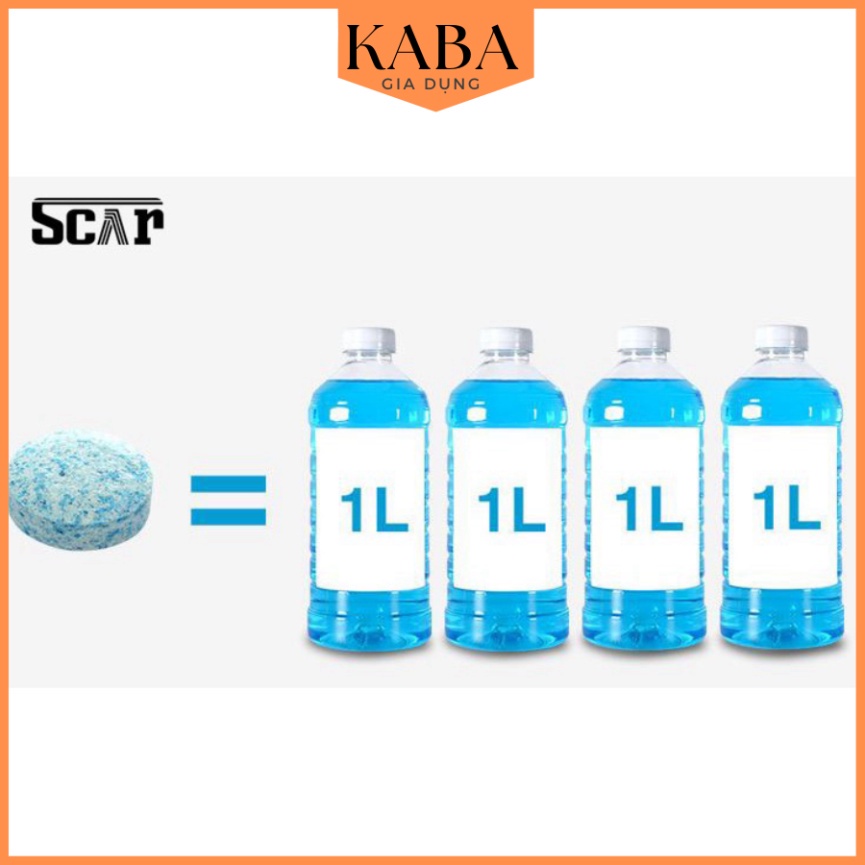 Viên sủi rửa kính ô tô - Hỗ trợ Tẩy sạch kính lái, 100% sinh học, thân thiện môi trường KABA