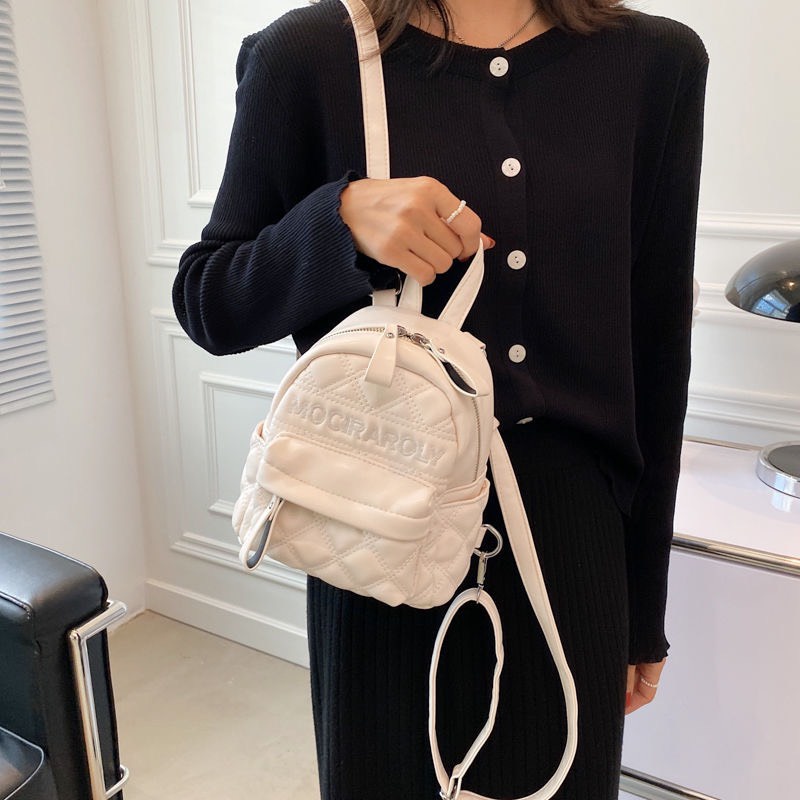 Balo mini đeo vai da pu  dập trám thời trang nữ