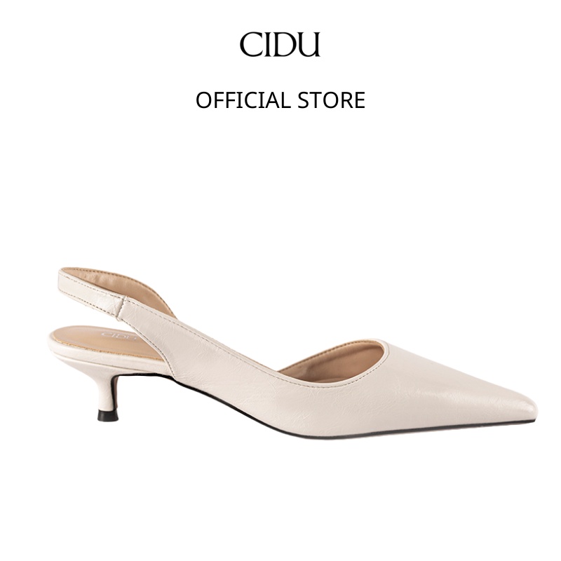 Giày Cao Gót Nữ Slingback Da Mịn Ôm Chân Cidu GN07