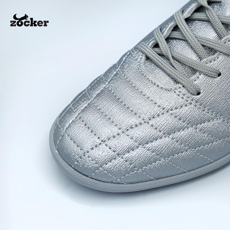 Giày Đá Bóng Zocker ZTF SPACE 2001 Silver, Giầy Đá Bóng Sân Cỏ Nhân Tạo, Công Nghệ Ma Sát Kép Giảm Chấn Hiệu Quả
