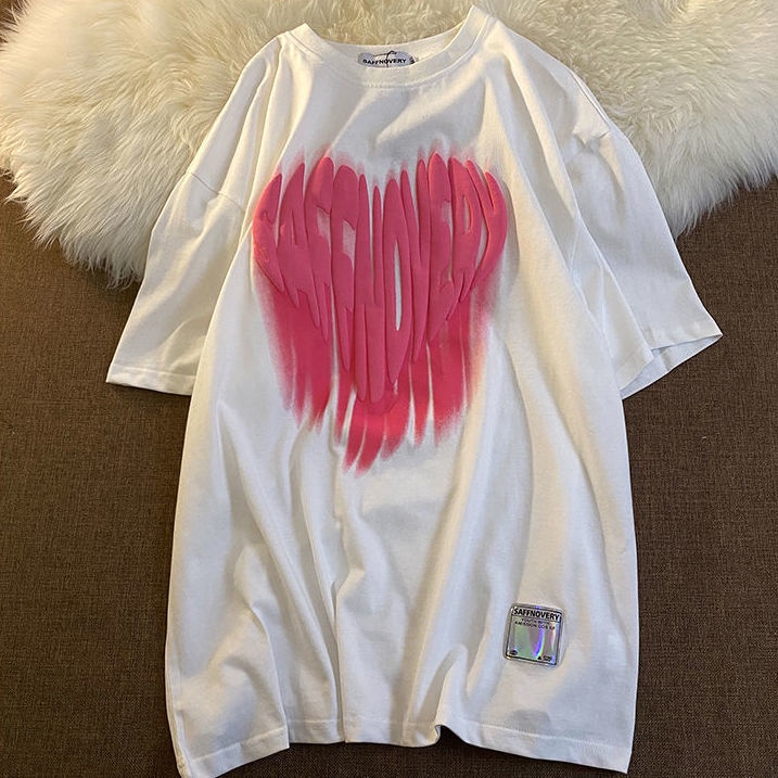 Áo Thun Cotton Tay Ngắn Dáng Rộng Phong Cách Harajuku Hàn Quốc Thời Trang Mùa Hè Mới Cho Nữ 2021