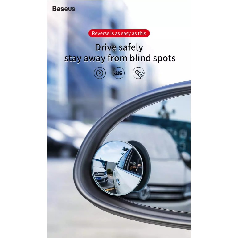 Bộ 2 gương cầu lồi Baseus  mở rộng góc nhìn, chống điểm mù