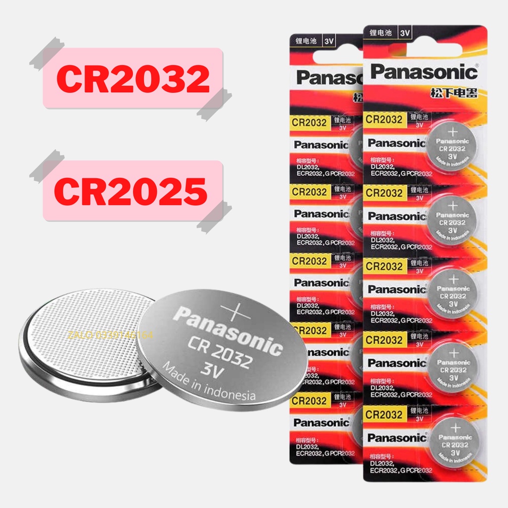 Pin CR2032 CR2025 Panasonic 3V Lithium chuyên pin Remote ôtô
