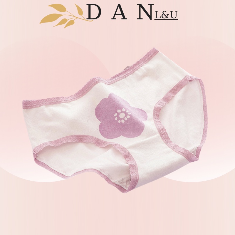 Quần Lót Cotton Nữ Thông Hơi Kháng Khuẩn Hút Mồ Hôi Hoạ Tiết Dễ Thương DAN L&amp;U L160