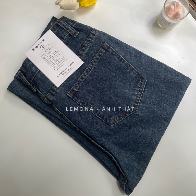 6966 | Quần Jeans Suông Vừa Rách Gấu Basic Ulzzang Hàn Quốc