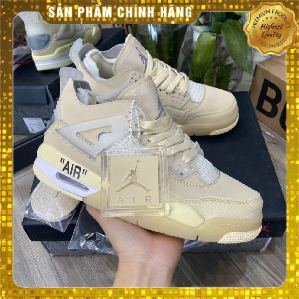 Giày Jordan 4 OFF WHITE, giày thể thao JD4 thời trang nam nữ full box bill phụ kiện