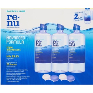 Dung dịch vệ sinh len kính áp tròng Bausch + Lomb Renu Advanced Formula (355ml) - USA