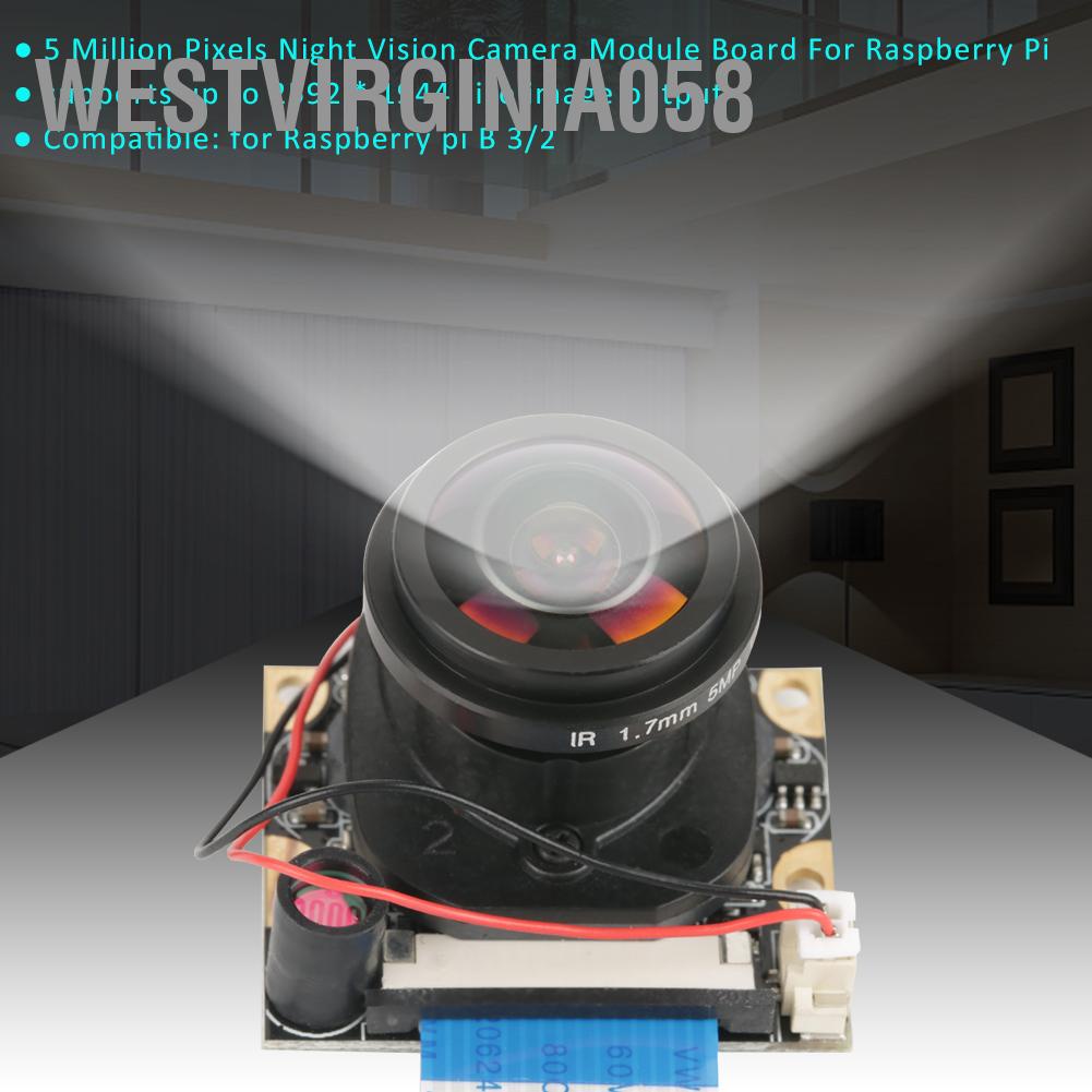 Westvirginia058 Westvirginia058 5 Million Pixels Night Vision Automatically Switch IR CUT Camera Module Board For Raspberry Pi