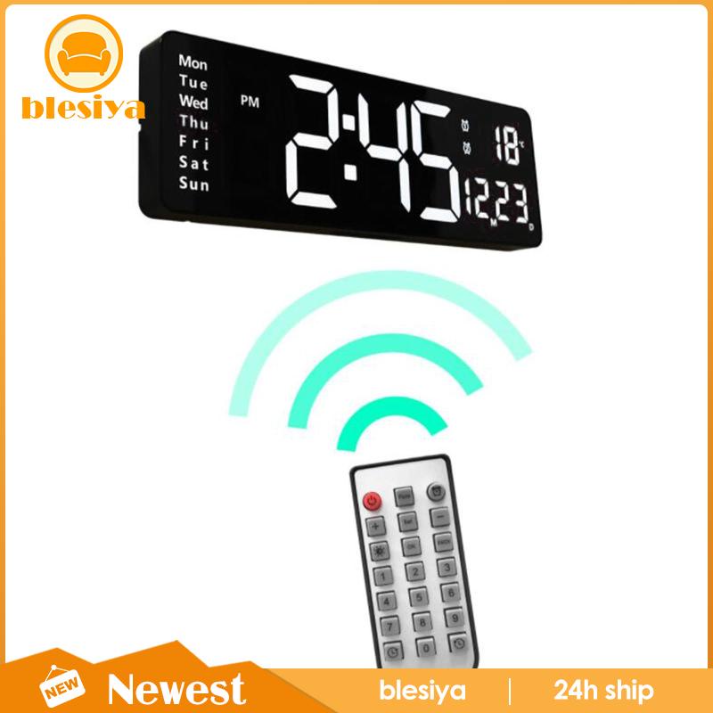 [Blesiya] Đồng Hồ Điện Tử Treo Tường Hình Chữ Nhật Hiển Thị Nhiệt Độ Yên Tĩnh
