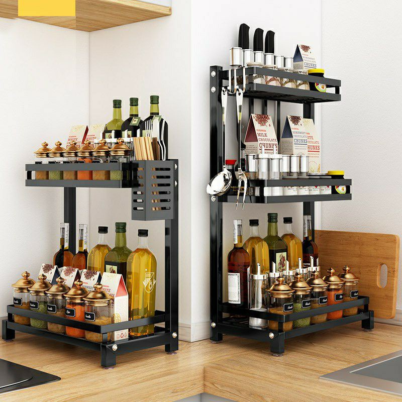 Kệ Đựng Gia Vị INOX Sơn Tĩnh Điện Chống Rỉ Cao Cấp 2, 3 Tầng - Kệ hũ gia vị inox