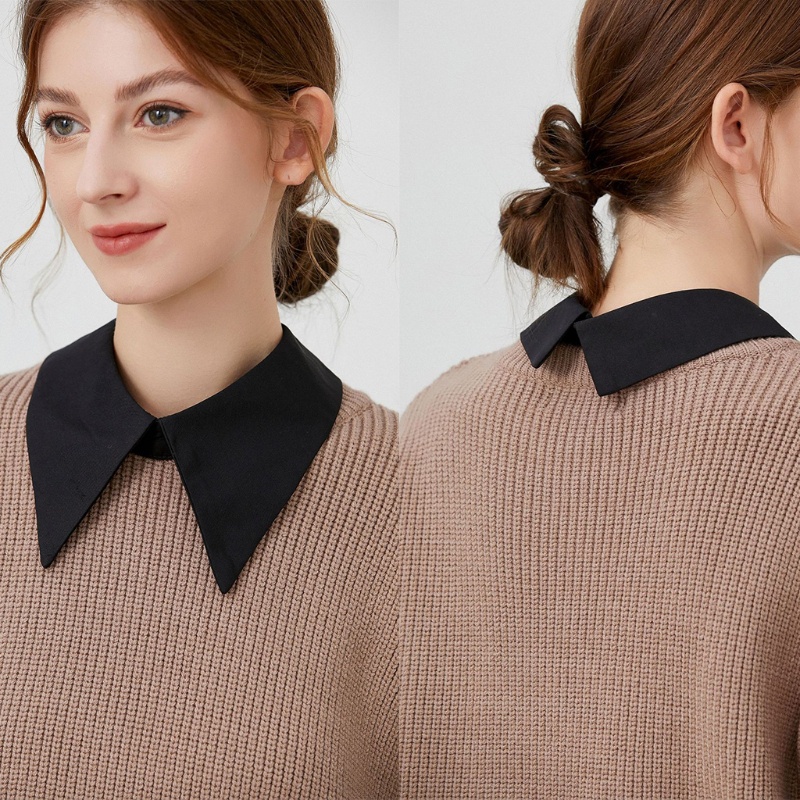 Yoioi Vòng Cổ Choker Giả Kiểu Châu Âu Đơn Giản Màu Đen Có Thể Tháo Rời Cho Nữ