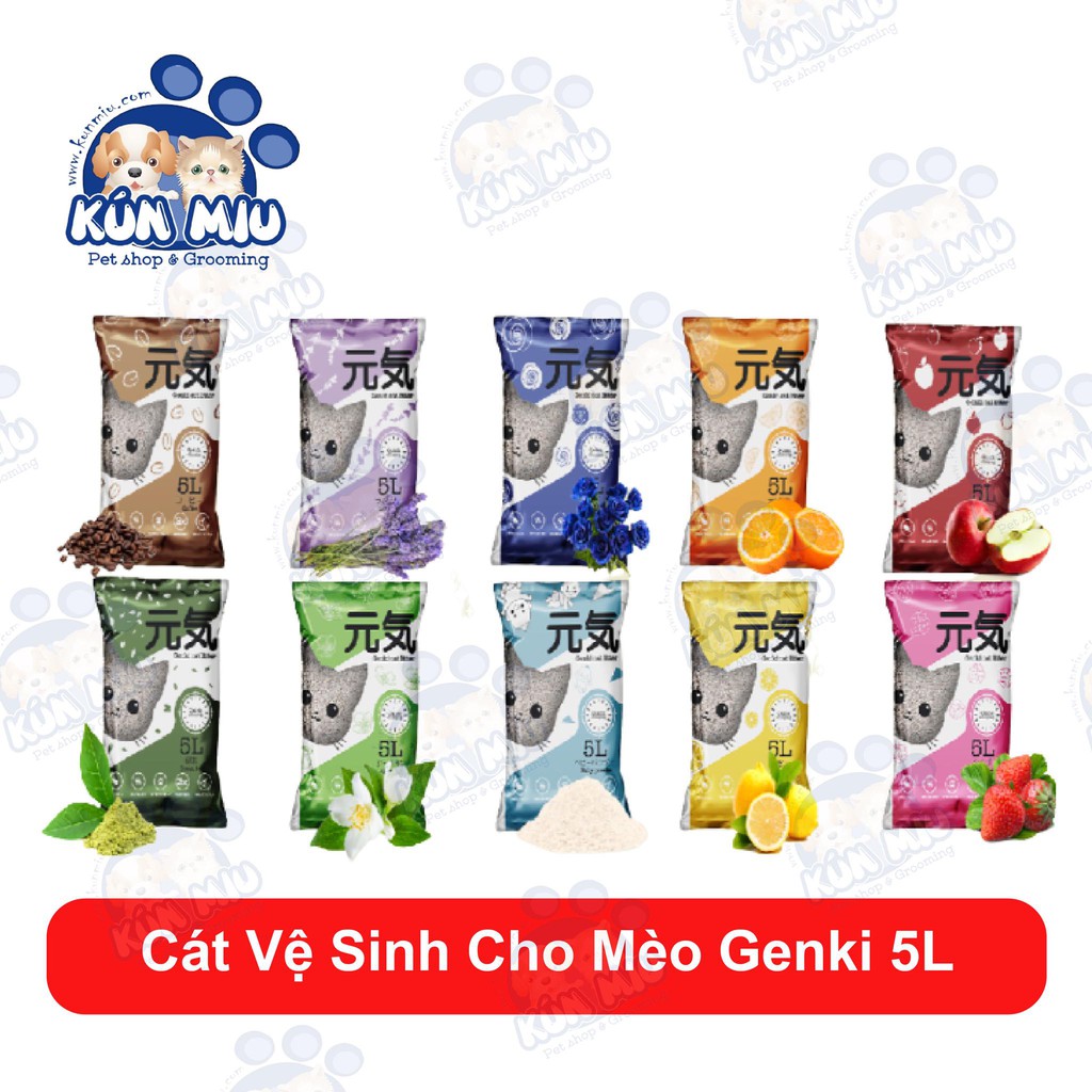 Cát vệ sinh cho mèo Nhật Bản Genki Litter 5L