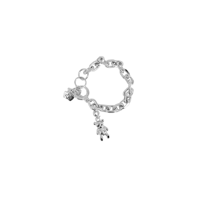 Vòng Tay Kim Loại Mặt Hình Gấu Phong Cách Punk 22208