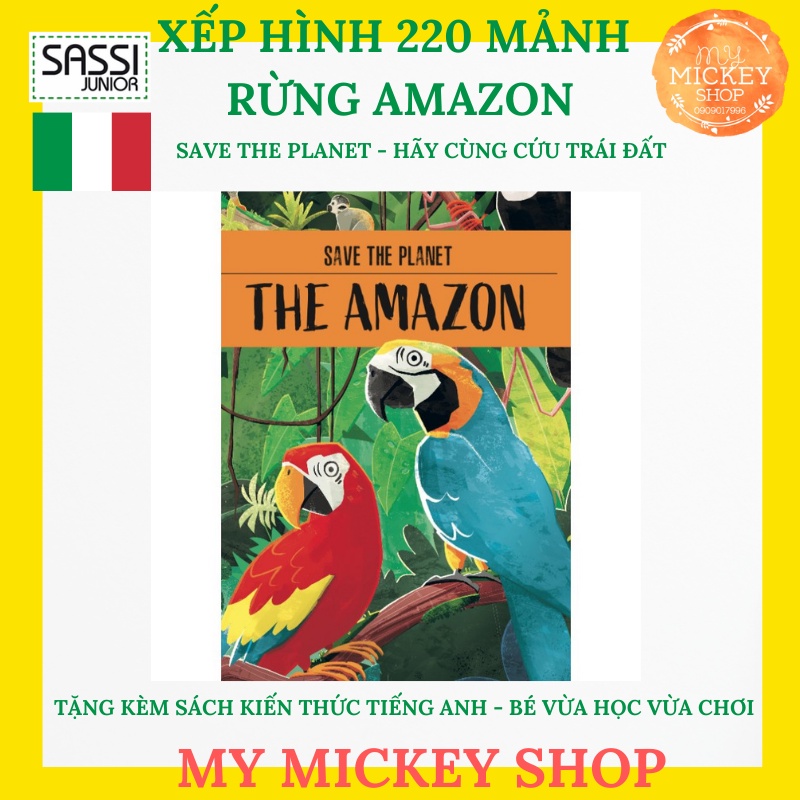 Bộ xếp hình 220 mảnh 3 chủ đề về Thiên Nhiên - bảo vệ Trái Đất Chính hãng Sassi Junior cho bé từ 7 8 9 tuổi